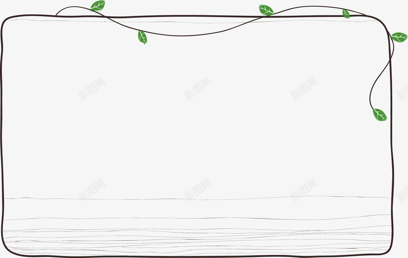 手绘绿色树叶边框png免抠素材_新图网 https://ixintu.com 树叶 绿色 边框