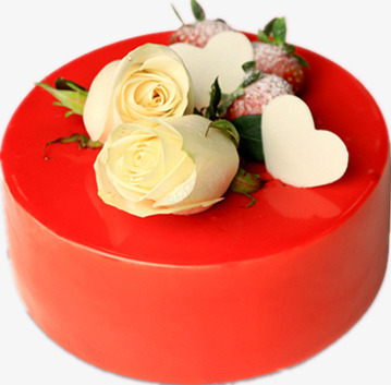 红皮圆形蛋糕png免抠素材_新图网 https://ixintu.com 唯美 心形卡片 玫瑰花 白色花朵