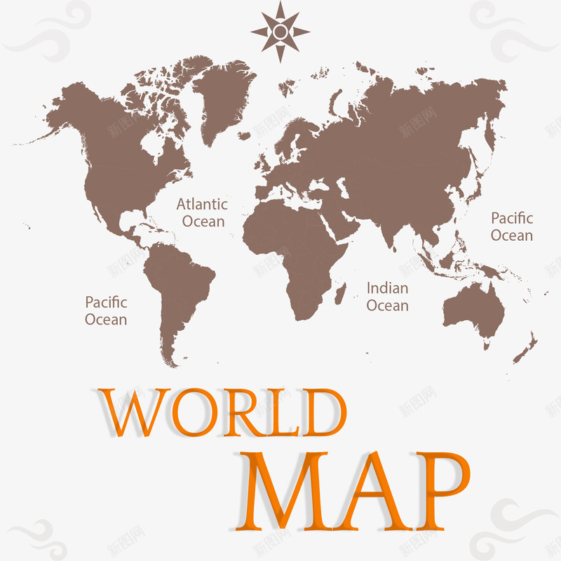 复古风世界地图png免抠素材_新图网 https://ixintu.com 世界地图 地图 复古风 太平洋