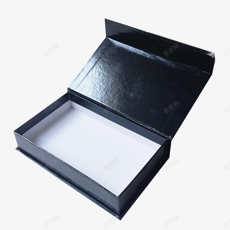 高档黑色礼品盒png免抠素材_新图网 https://ixintu.com 商务礼盒 皮带包装盒 空盒子 领带包装盒