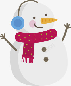 冬季耳罩冬季戴围巾可爱雪人高清图片