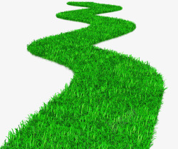 绿色小道绿色手绘蜿蜒小道高清图片
