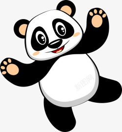 站立的熊猫呆萌黑白色熊猫高清图片