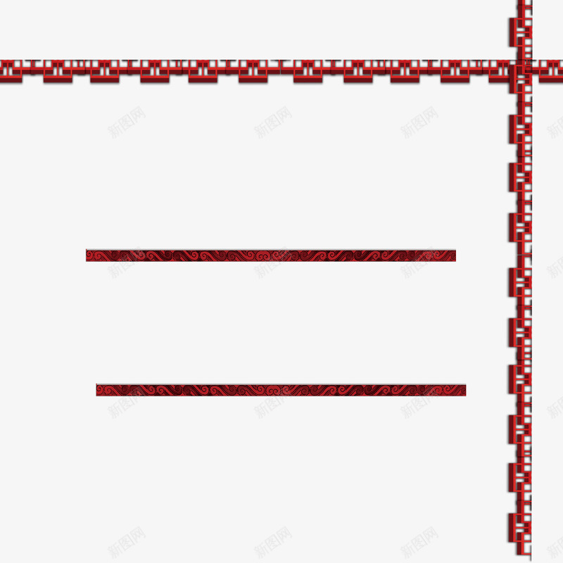 传统边框纹理图png免抠素材_新图网 https://ixintu.com 中国风 传统 传统边框 屋檐建筑 红色边框 边框纹理
