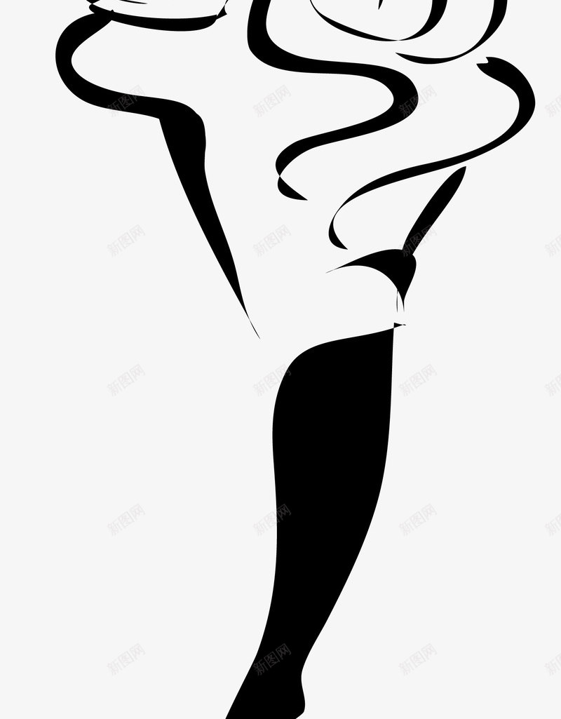 优雅的女模特手绘图矢量图图标ai_新图网 https://ixintu.com 女人 女工人 女性人物 手绘 时尚 模特 模特剪影 裙子帽子 黑白美女模特剪影 矢量图