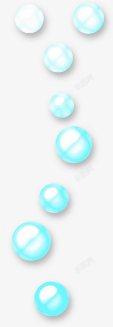 淡蓝色珍珠漂浮素材