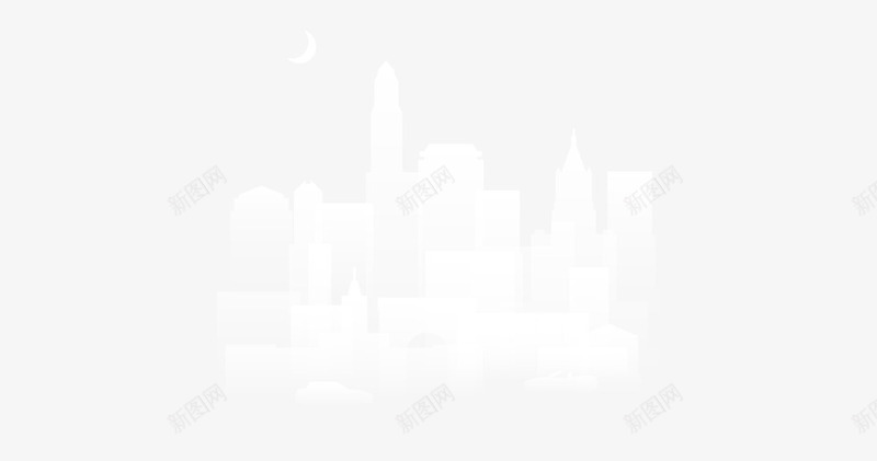 白色背景夜晚城市png免抠素材_新图网 https://ixintu.com 城市 夜晚 白色 背景