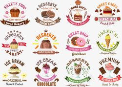标签甜品甜品标贴矢量图高清图片