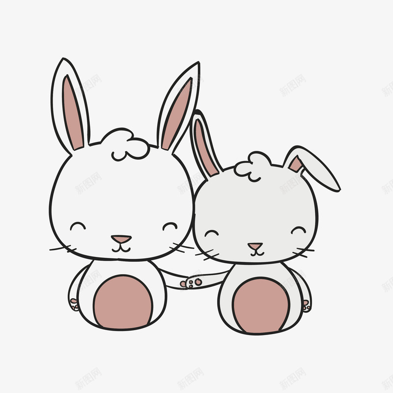 可爱动物小白兔矢量图eps免抠素材_新图网 https://ixintu.com 创意 动物 卡通 图案 小清新 小白兔 手绘 生物 装饰 矢量图