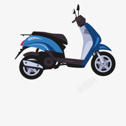 电动摩托车蓝色电动踏板电动车摩托车矢量图高清图片