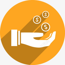 溢出的金币手拿金币的图标高清图片