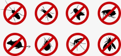 灭虫杀蚊禁止蚊子苍蝇图标高清图片