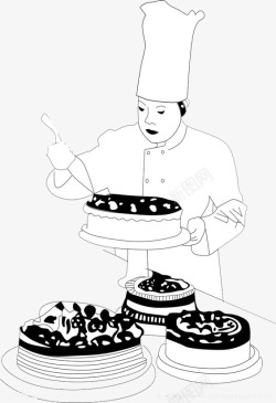 糕点师PNG糕点师制作高清图片