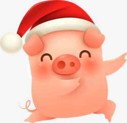 圣诞猪C4D圣诞节立体猪形象装饰图案矢量图高清图片