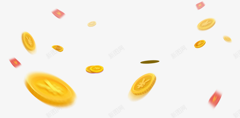 漂浮的金币png免抠素材_新图网 https://ixintu.com 发散 漂浮 炫酷 红包 金币
