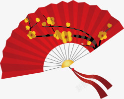 中国风扇梅花广场舞蹈扇子矢量图高清图片