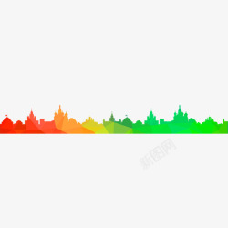 彩色城市轮廓素材