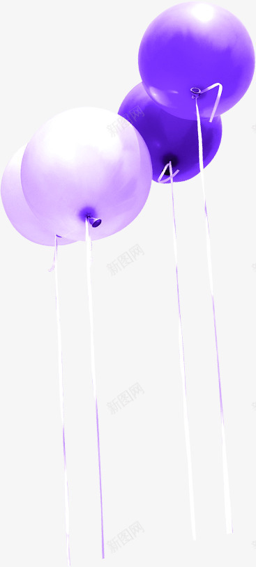 飘舞白色紫色气球png免抠素材_新图网 https://ixintu.com 气球 白色 紫色 飘舞