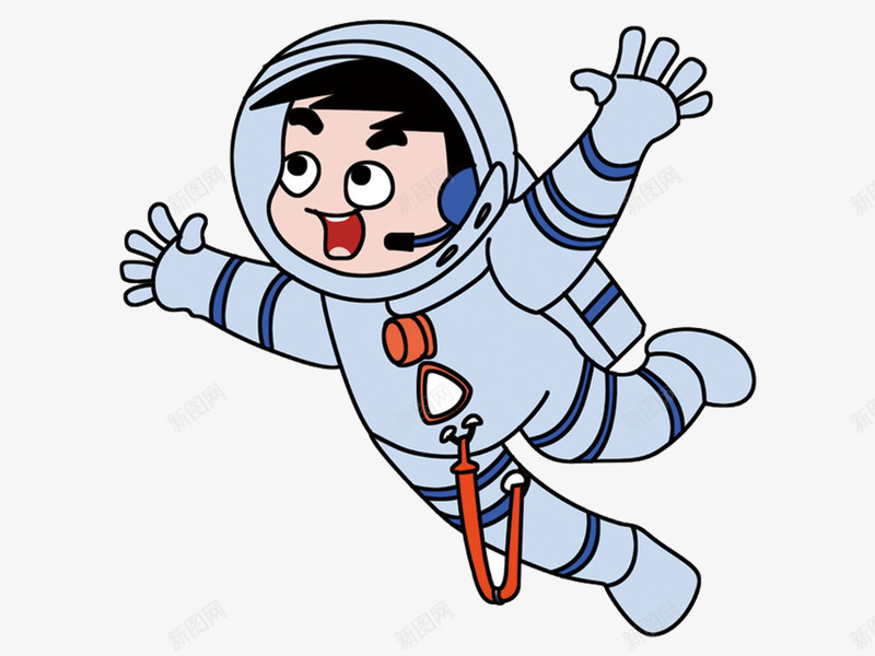 太空的宇航员png免抠素材_新图网 https://ixintu.com 卡通 宇航服 蓝色 飞行