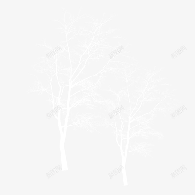 白色雪景树psd免抠素材_新图网 https://ixintu.com 圣诞节 白色 节日装饰 装饰树 雪景树