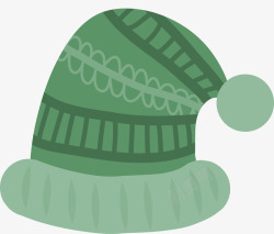 绿色毛线帽矢量图素材