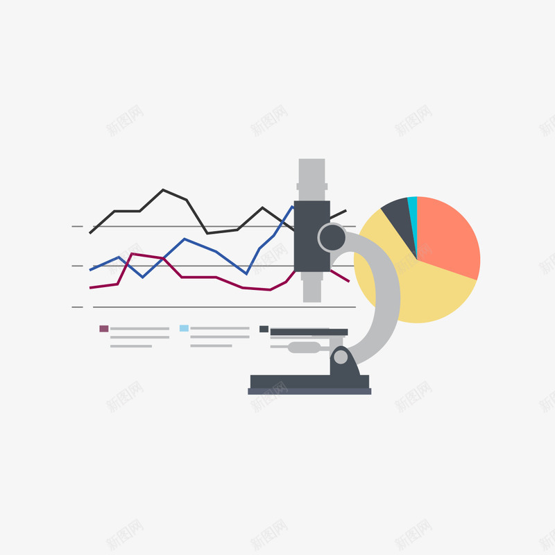 显微镜和数据图矢量图ai免抠素材_新图网 https://ixintu.com 扁平化 数据图 显微镜 矢量显微镜 矢量图