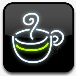 卡通霓虹灯风格图标透明咖啡png_新图网 https://ixintu.com 卡通 咖啡 图标 透明 霓虹灯 风格