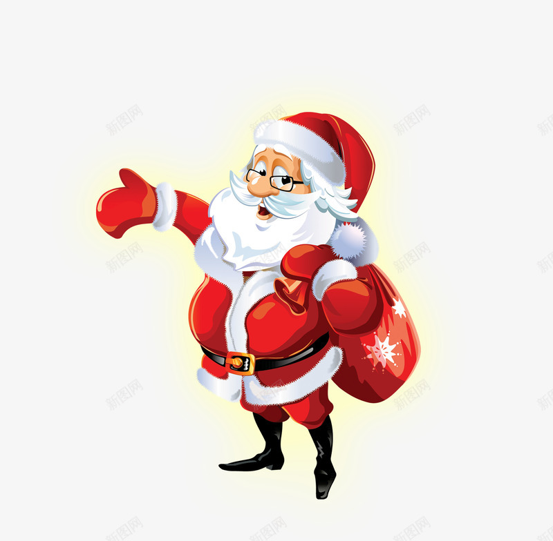 背礼物的圣诞老人png免抠素材_新图网 https://ixintu.com 冬 冬天 卡通 圣诞节 礼物 雪