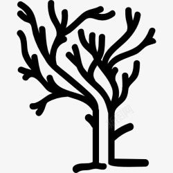 没有枝树的形状不规则的树枝在冬季无叶图标高清图片