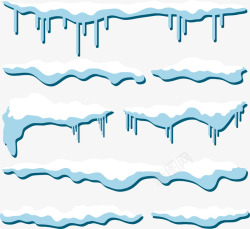 卡通冰晶手绘卡通融化的雪矢量图高清图片