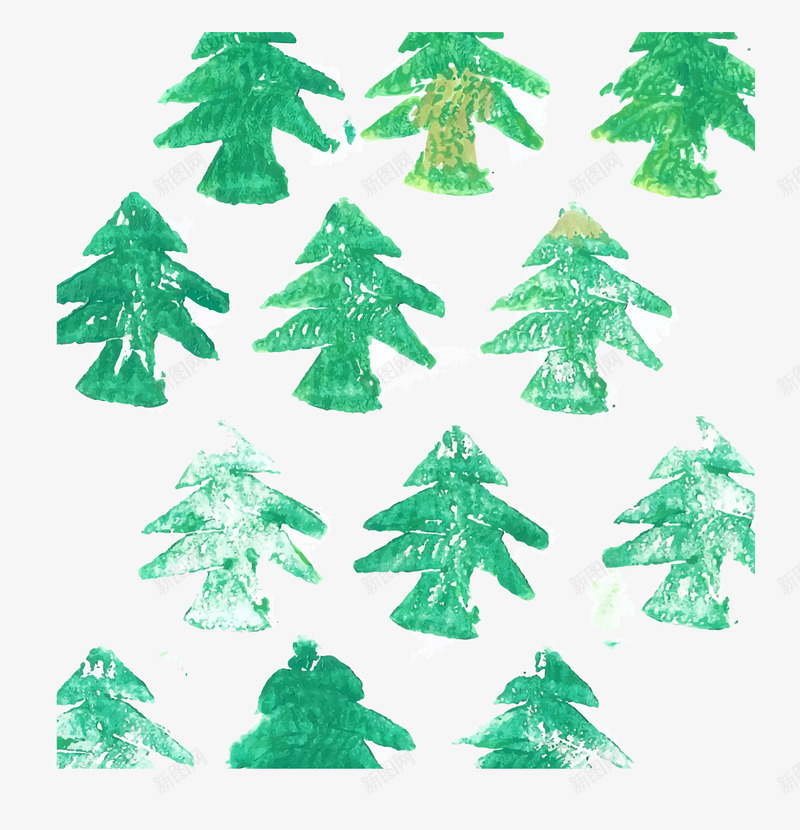 涂鸦圣诞树背景png免抠素材_新图网 https://ixintu.com 免费png 圣诞树 手绘 水彩 涂鸦 绿色