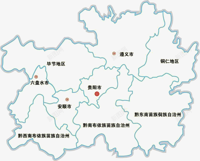 贵州地图png免抠素材_新图网 https://ixintu.com 地图 地图素材 线性地图 贵州png 贵州地图