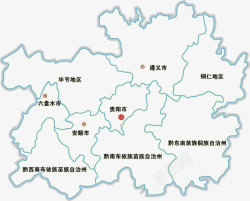 线性地图素材贵州地图高清图片