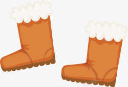 保暖靴子棕色冬天保暖靴子矢量图高清图片