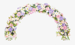 浅粉色婚礼现场真花装饰高清图片