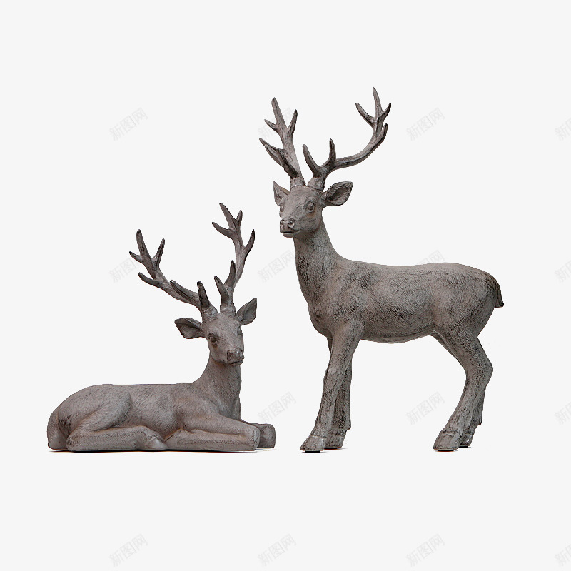 麋鹿摆件png免抠素材_新图网 https://ixintu.com 两只麋鹿 复古小动物 小麋鹿 工艺品 床头摆件 美式圣诞节麋鹿 麋鹿 麋鹿摆件 黑色