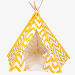 黄白条纹帐篷猫窝素材
