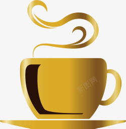 金色咖啡杯简约金色咖啡杯高清图片