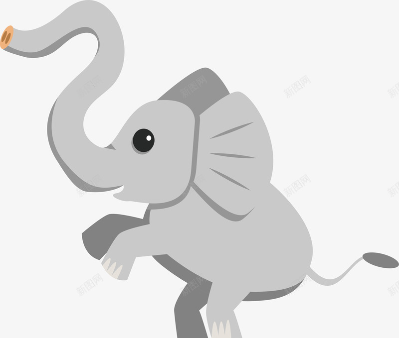 开心的大象矢量图eps免抠素材_新图网 https://ixintu.com 可爱的大象 喷水大象 大象 欢呼大象 灰色大象 矢量png 矢量图