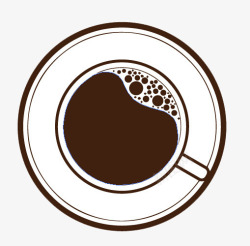 咖啡杯垫简约风格咖啡杯和咖啡垫标志俯视高清图片