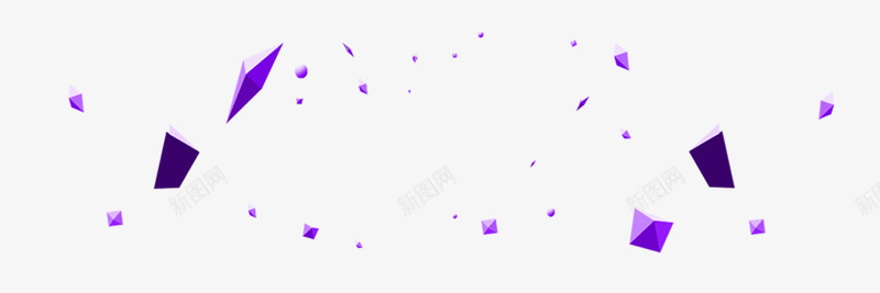 紫色几何漂浮psd免抠素材_新图网 https://ixintu.com 几何 海报装饰 漂浮 紫色