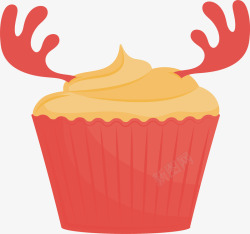 驯鹿角红色鹿角蛋糕矢量图高清图片