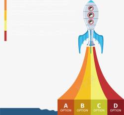 火箭尾气彩色信息图表素材