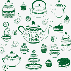 茶壶免费素材蛋糕矢量图高清图片