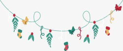 圣诞节绿色可爱挂饰矢量图素材