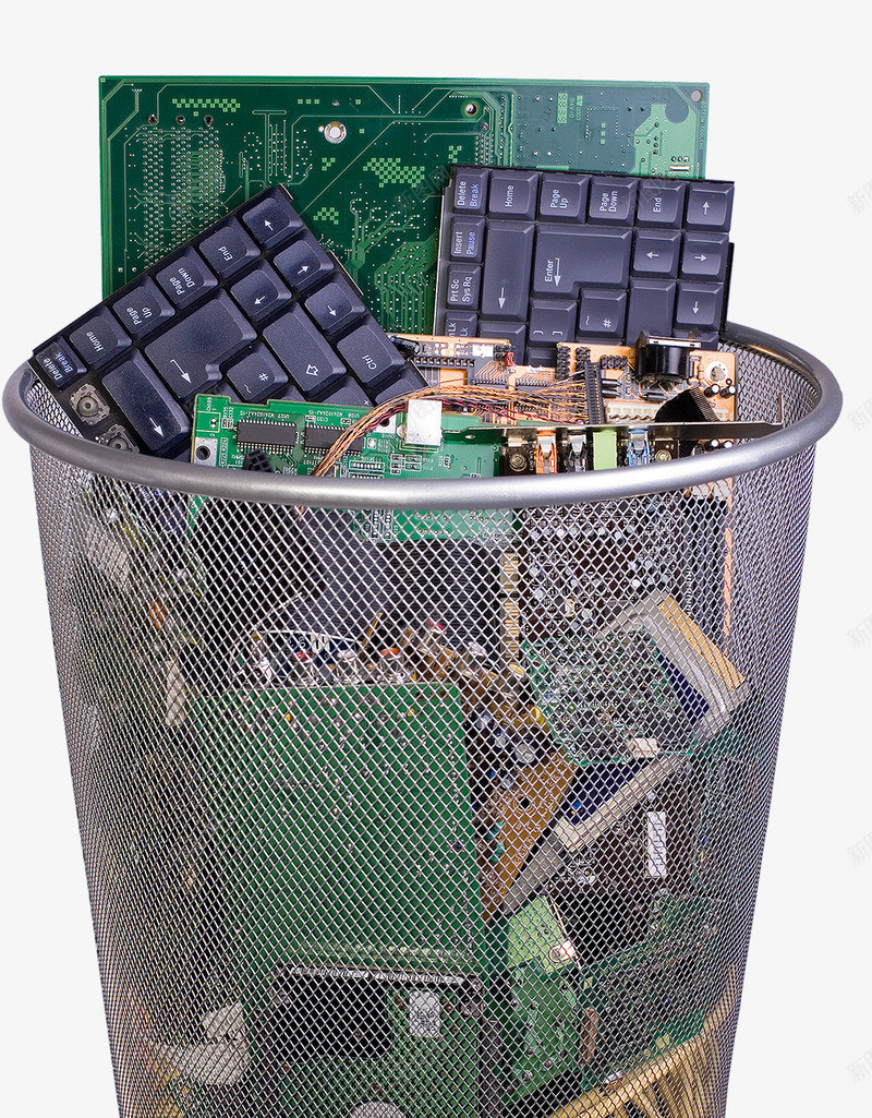 电子垃圾回收桶png免抠素材_新图网 https://ixintu.com 回收资源 垃圾桶 电子垃圾 集成电路板