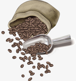 一个褐色咖啡豆矢量图素材