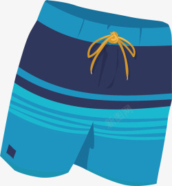 夏天蓝色男士沙滩裤矢量图素材