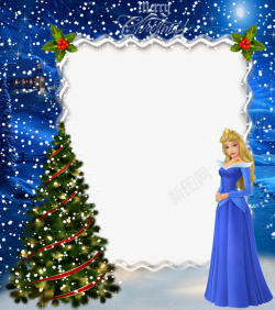 蓝色的圣诞卡蓝色冰雪皇后圣诞卡高清图片