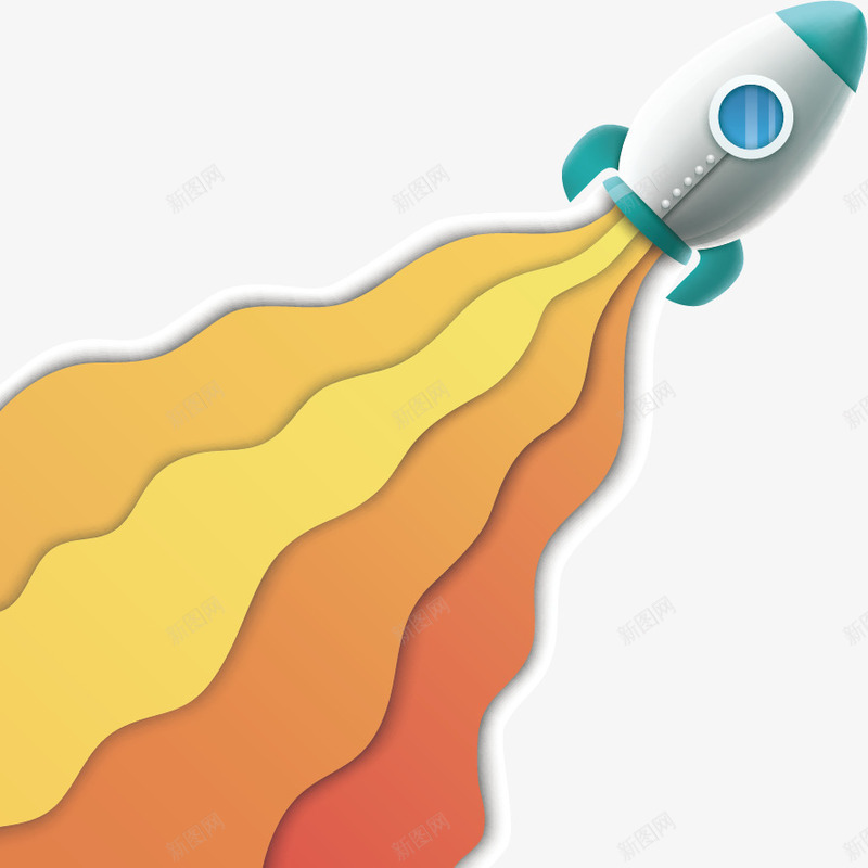 手绘火箭矢量图ai免抠素材_新图网 https://ixintu.com 扁平 手绘 火箭 矢量图